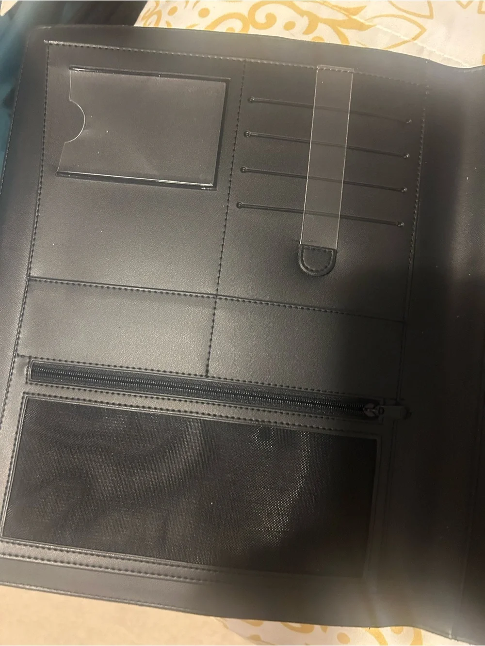 At-a-Glance Black Leather Portfolio Folio with Buckle Closure